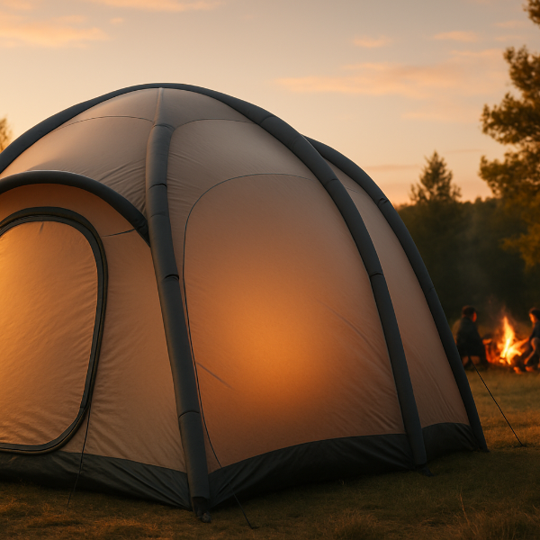 make the tent the focus and the people in the background